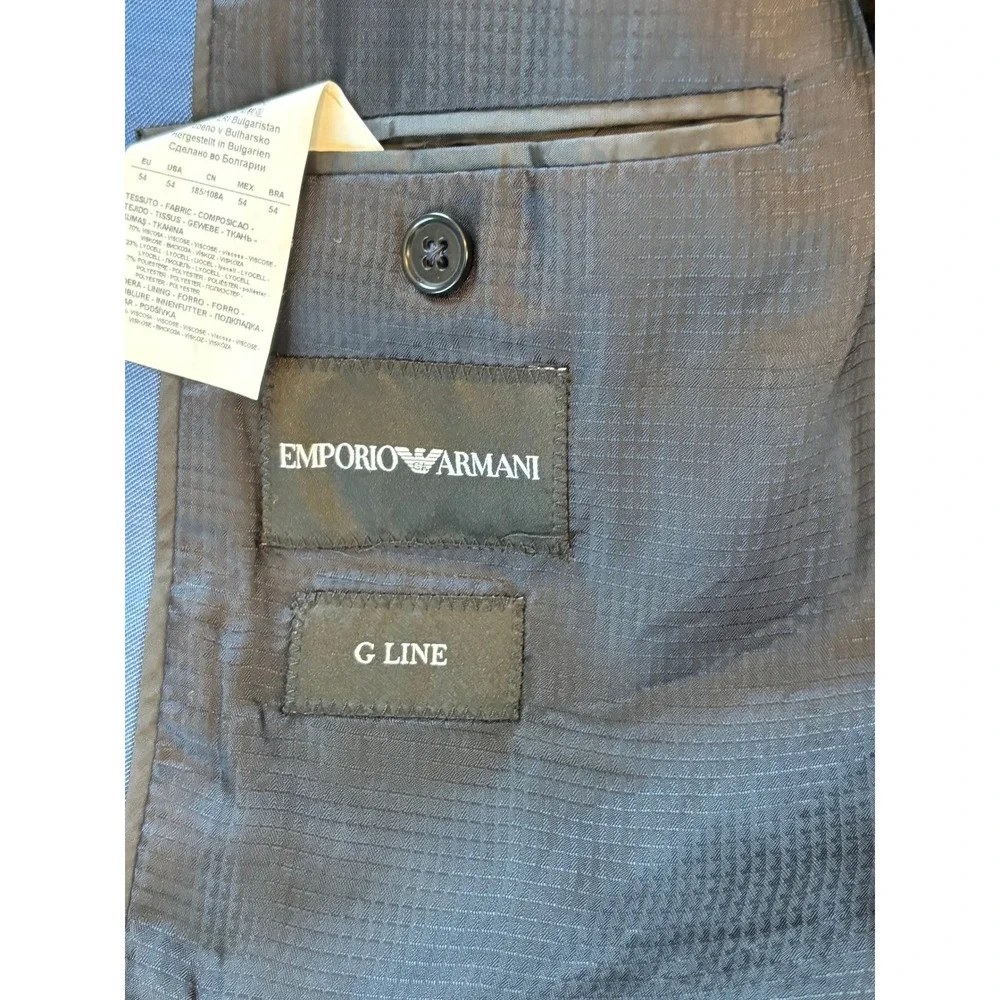 Emporio Armani G Line Blazer Blue Mens Large 54 Viscose Blend 2-Button Jacket